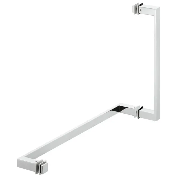 Shower door handle with towel rail, Square