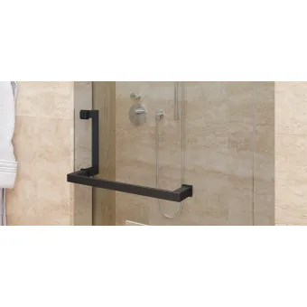 Shower door handle with towel rail, Square
