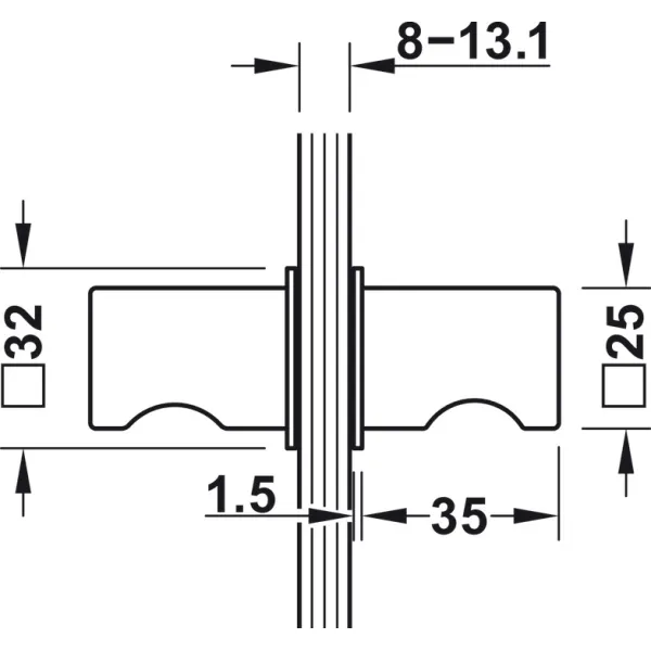 Rankenėlė dušo durims kv.32x32 juoda
