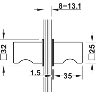 Rankenėlė dušo durims kv.32x32 juoda