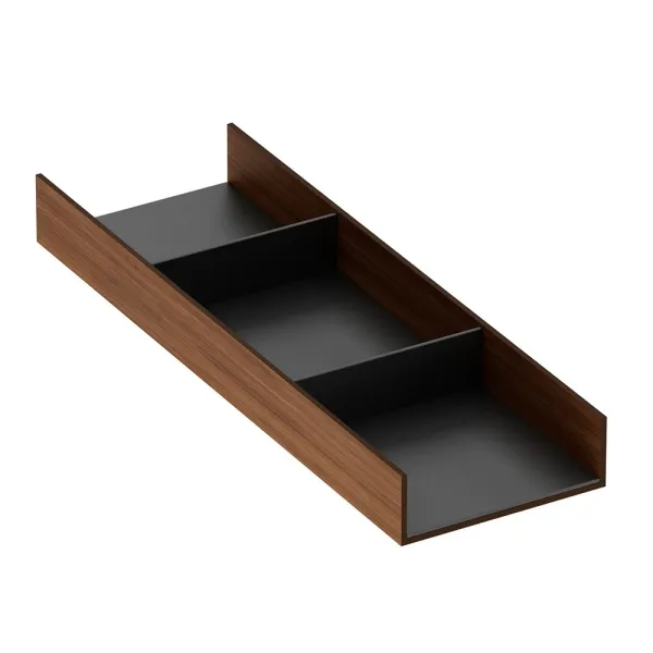 Dėklas suskirstytas 432x150mm, H50mm, CANALETTO, riešuto/antracito spalva, dirbtinė oda, antracitas