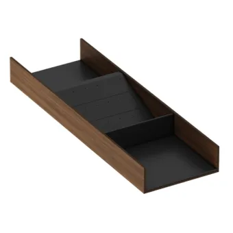 Earrings tray 432x150mm H50mm CANALETTO, Canaletto Walnut & anthracite, simil leather
