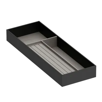 Jewelry tray 432x150mm H50mm simil leather, anthracite, light gray