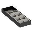 Watch tray 432x150mm H50mm simil leather, anthracite, light gray