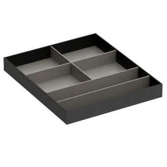 Multipurpose tray, 432x365mm H50mm simil leather, anthracite, light gray