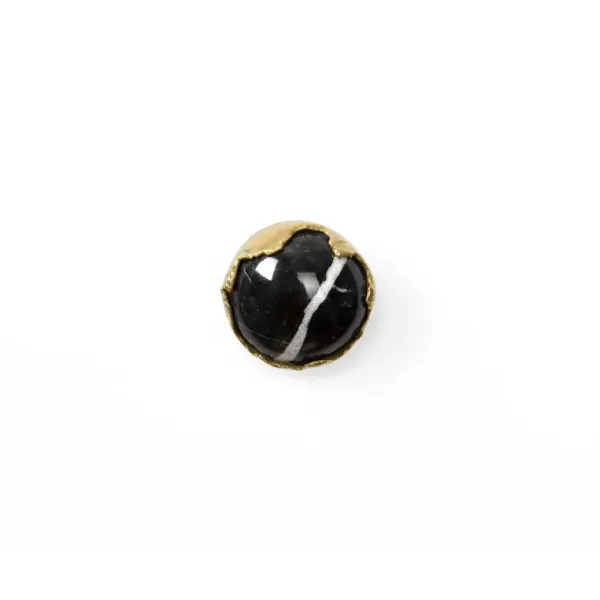 Knob TIFFANY MARBLE Ø42mm H40mm polished brass/marble