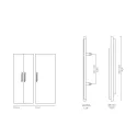 Handle SKYLINE CC140mm L300mm H32mm P28mm polished brass 