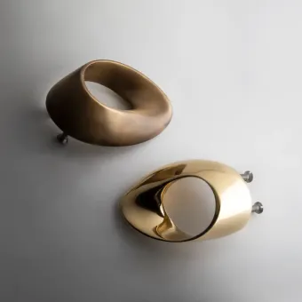 Handle INFINITY CC20mm L80mm H24mm polished brass 