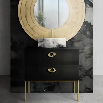 Handle INFINITY CC20mm L80mm H24mm polished brass 