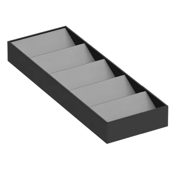 Jewelry tray 432x150mm H50mm simil leather, anthracite, light gray
