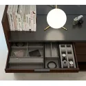 Eyeglasses tray 432x150mm H50mm simil leather, anthracite, light gray