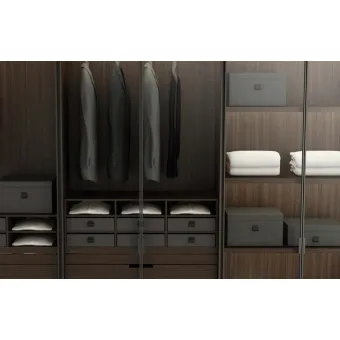 Box with lid W350mm L330mm H205mm simil leather, anthracite, dark gray velvet