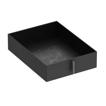 Dėžė be dangčio 275x322x85mm, dirbtinė oda antracitas, tamsiai pilkas velvetas