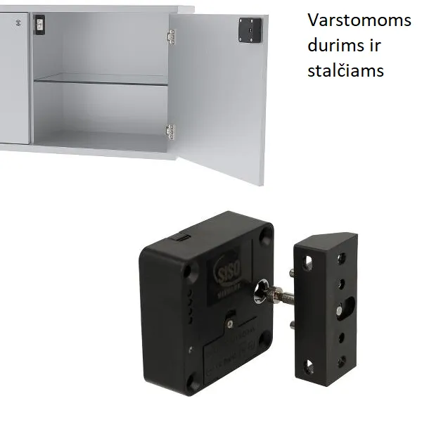Spynelė elektroninė MIFARE1 MINI 61x61x22mm, juoda