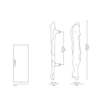 Rankenėlė KESYA CC150mm, L270mm, H40mm, P48mm, poliruotas žalvaris