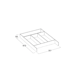Dėklas įrankiams P472mm, baltas MODUL