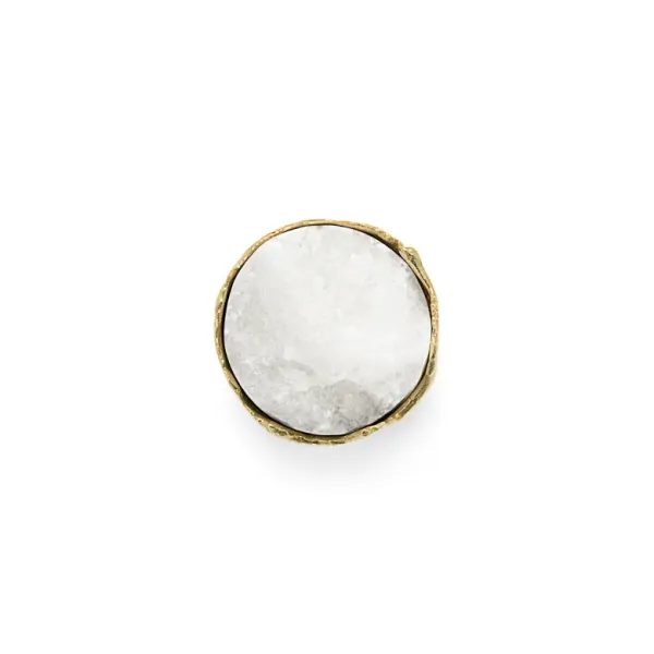 Knob TIFFANY QUARTZ Ø42mm H31mm polished brass/quartz