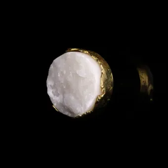 Knob TIFFANY QUARTZ Ø42mm H31mm polished brass/quartz
