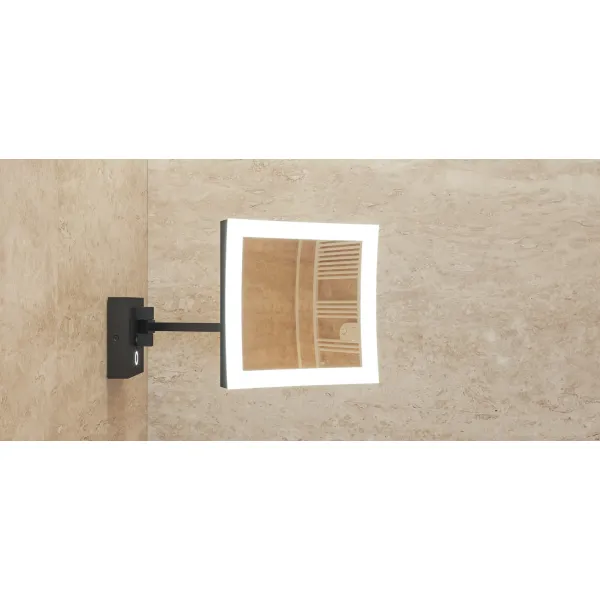 Veidrodis LED su 5x padidinimo funkcija 190x190mm, 5W/220V chomas