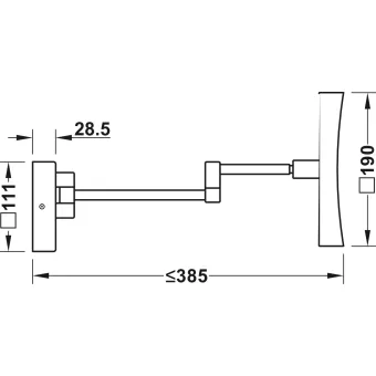 Veidrodis LED su 5x padidinimo funkcija 190x190mm, 5W/220V chomas