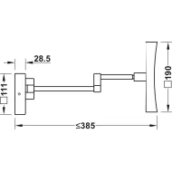 Veidrodis LED su 5xpadid. 190x190 5W/220V chomas H