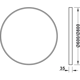 Veidrodis su LED apšvietimu apvalus, 20W, Ø600mm, MultiWhite 3100-7000K