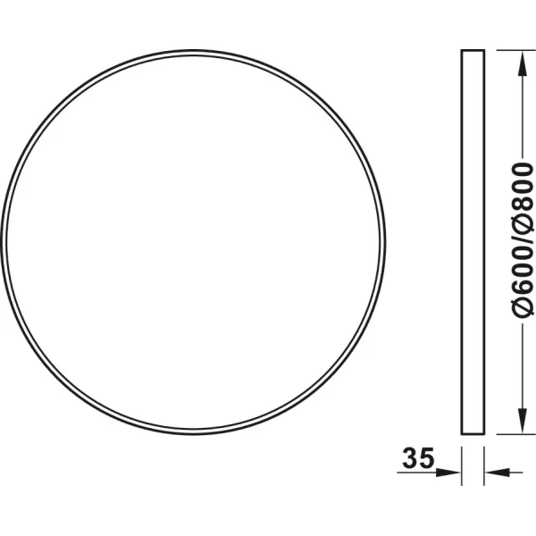 Veidrodis su LED apšvietimu apvalus, 20W, Ø600mm, MultiWhite 3100-7000K