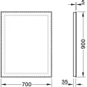 Veidrodis su LED apšvietimu stačiakampis, 25W, 700x900mm, MultiWhite 3100-7000K