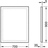 Veidrodis LED 25W 700x900 HAFELE
