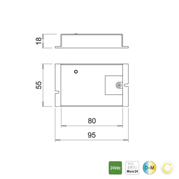 Valdiklis POLY D-MWA su lizdu 3 JG 24V 72W