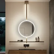 Veidrodis LED apšvietimu IO-S D600 220V/65W juoda DL