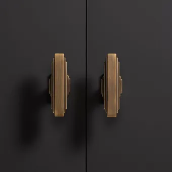 Knob Fitzrovia T L82mm brushed bronze
