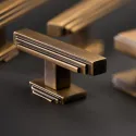 Knob Fitzrovia T L82mm brushed bronze