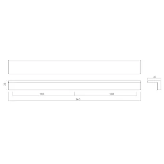 Handle Geddes CC320mm L340mm polished nickel 