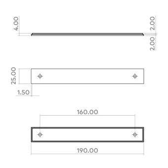 Plate for handle Barrington 160/190mm polished brass