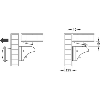Magnetic lock system for doors with counterpiece, white