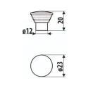 Knob Ø23mm matt nickel