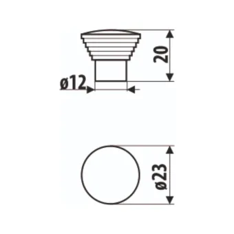 Rankenėlė, vieno taško, Ø23mm, matinis nikelis