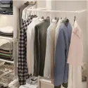 Pull-down wardrobe rail W645mm-910mm, gray