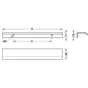 Rankenėlė CURVE CC128mm, L200mm, aliuminis matinė juoda