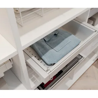 Drawer with metal basket W700mm with soft closing, white