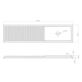 Plokštelė taškinei rankenėlei Barrington L100mm, šlifuotas žalvaris