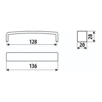 Handle CC128mm L134mm matt chrome