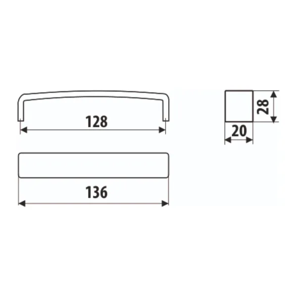 Handle CC128mm L134mm matt chrome
