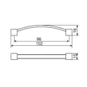 Handle CC96mm L102mm matt nickel