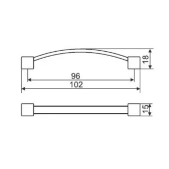 Handle CC96mm L102mm matt nickel