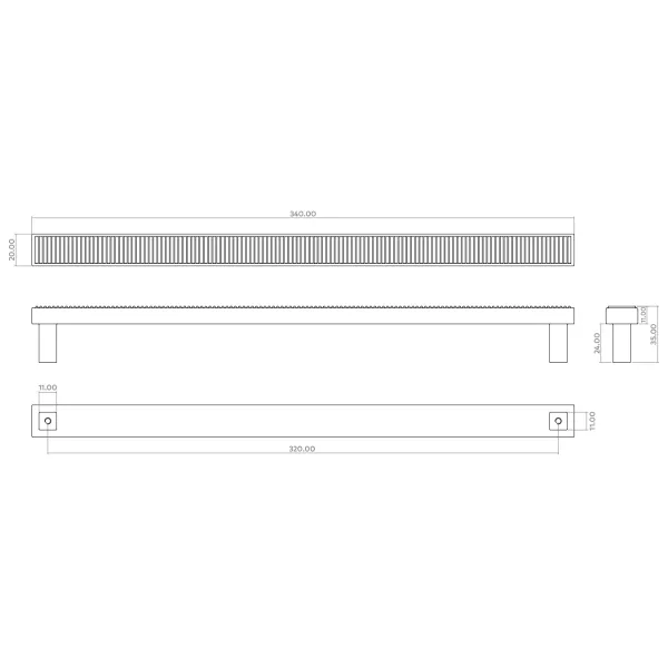 Rankenėlė Barrington Pull CC320mm, L340mm, šlifuotas bronza