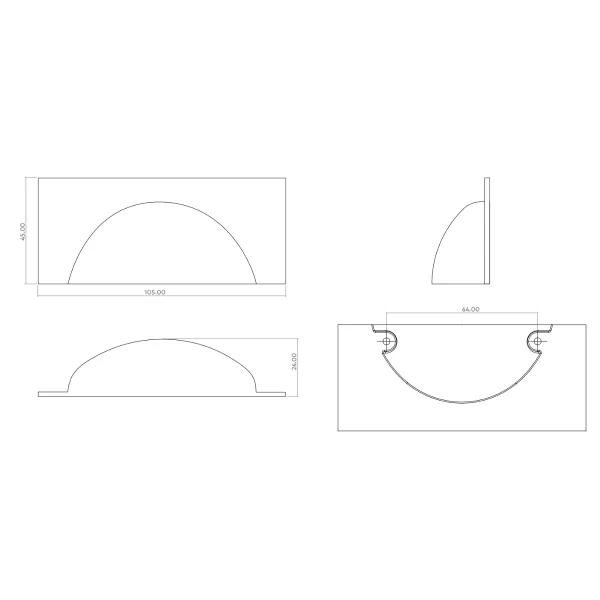 Rankenėlė Barrington Cup CC64mm, L105mm, matinis juoda