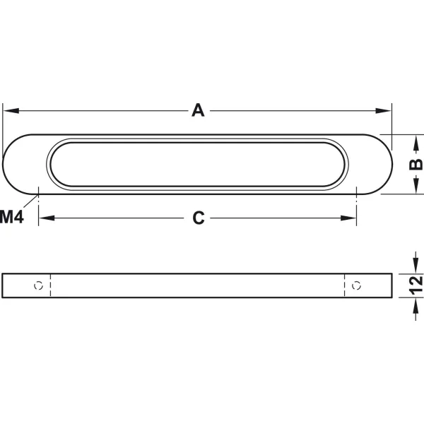 Rankenėlė H1315 CC192mm, 228x30mm, matinis nikelis