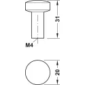 Rankenėlė taškinė H1340 Ø20x31mm, balta